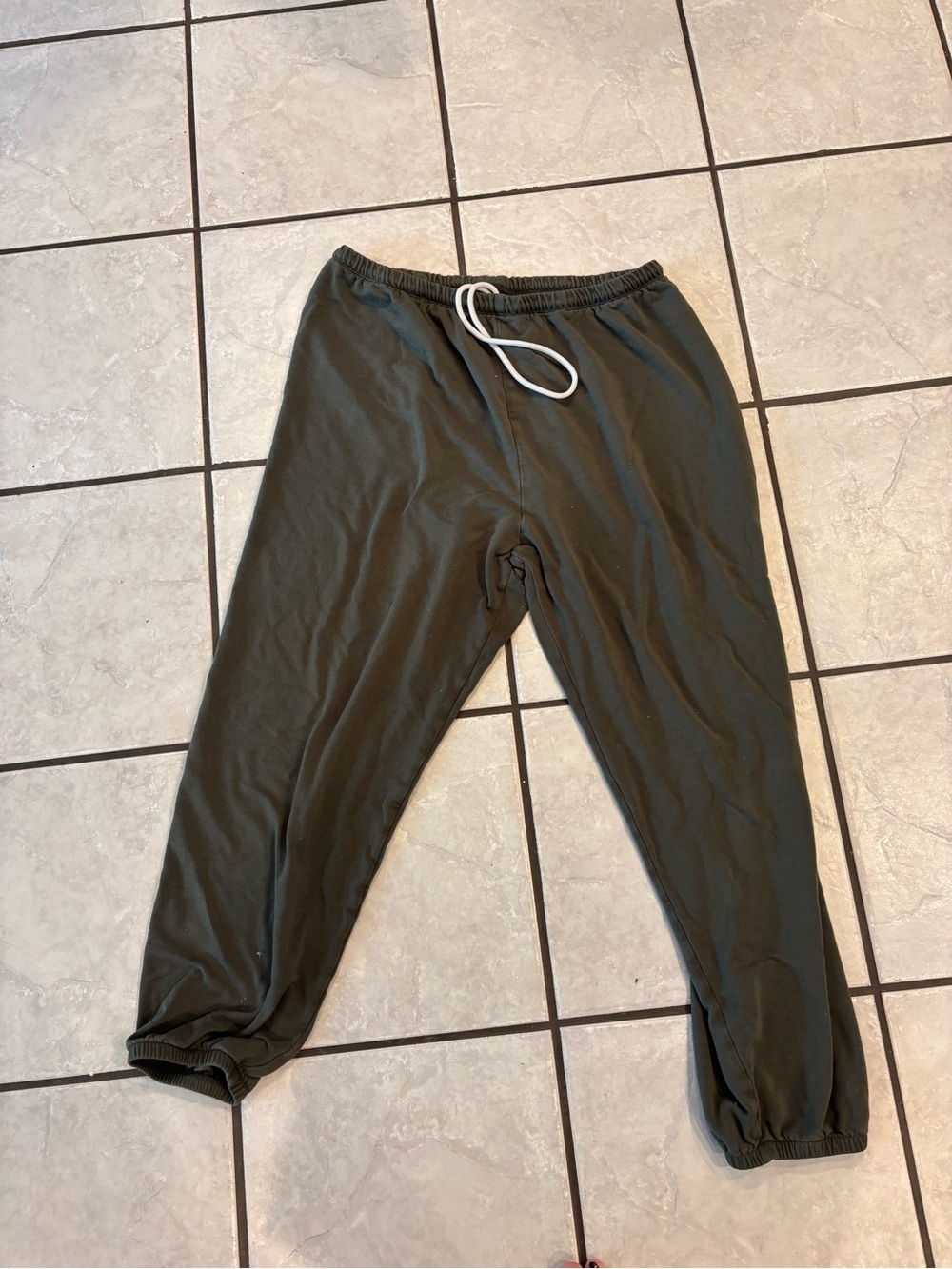 AERIE oversized offline dark green jogger  sweatpants with drawstring